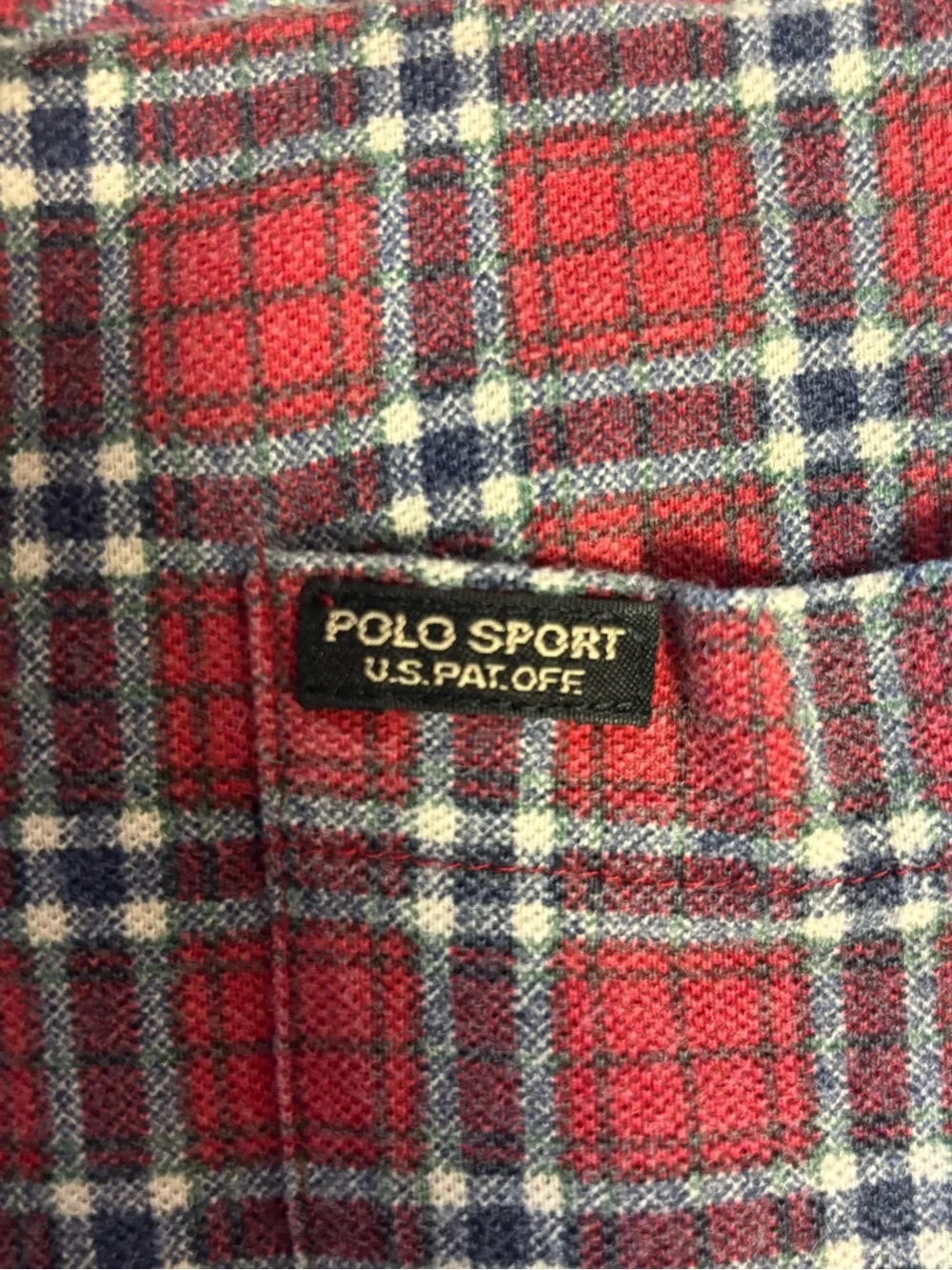 Vintage Ralph Lauren Polo Sport Red Plaid Short Sleeve Polo